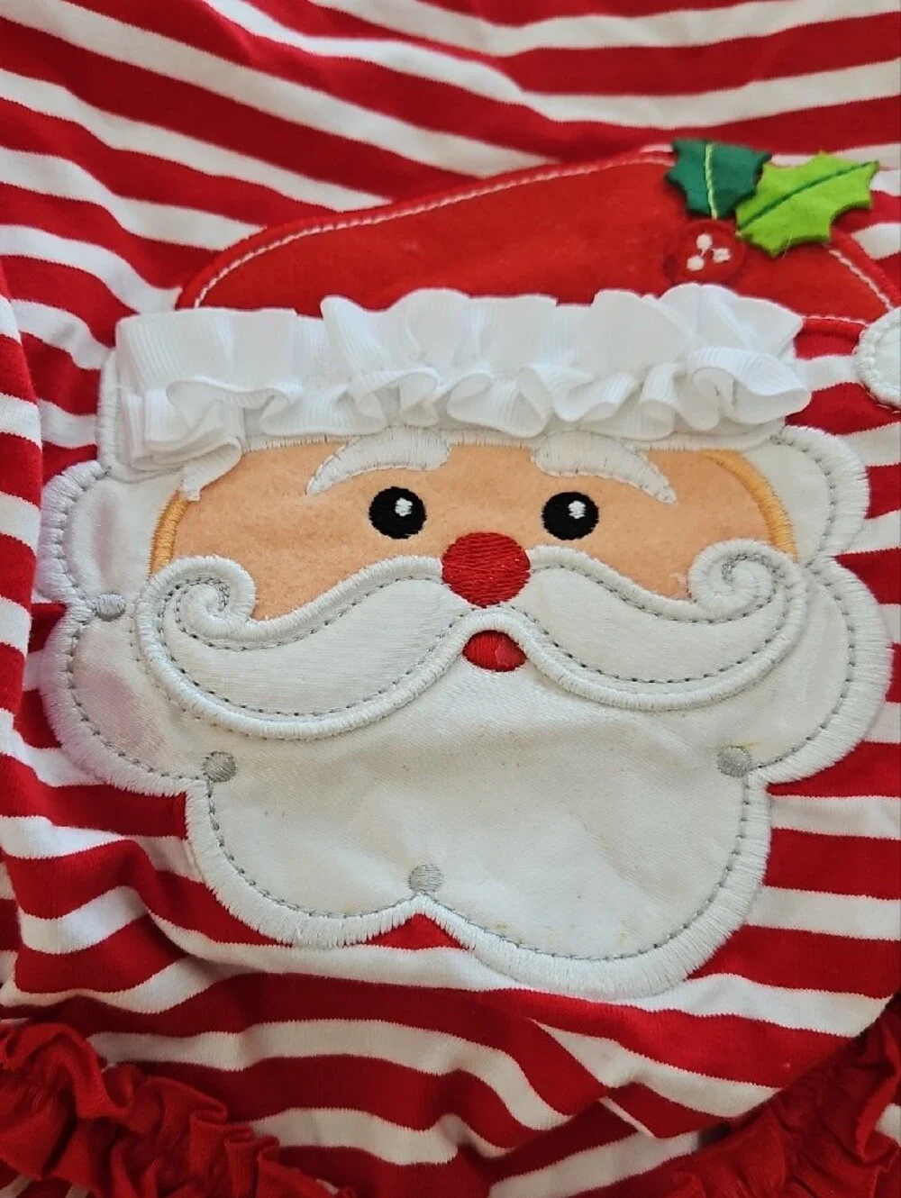 Rare Too Red Santa Stripes Polkadots Christmas Outfit Set Cotton Soft Breathable